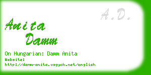 anita damm business card